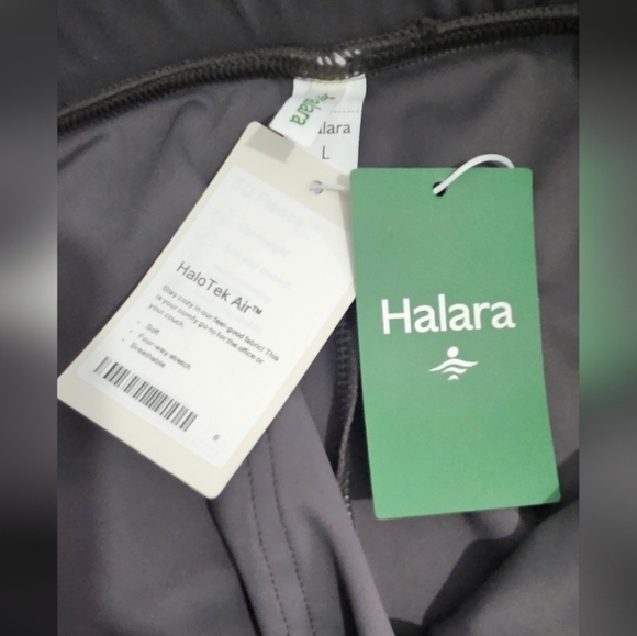 NWT Halara HaloTek Air Wide Leg High Waisted Button Front Pants Grey - L - Picture 5 of 6